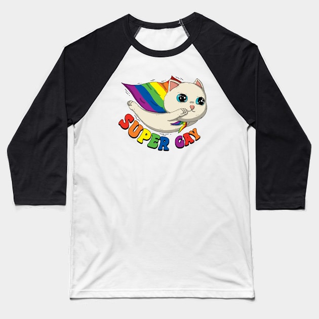 I'm Super Gay Baseball T-Shirt by Japanese Neko